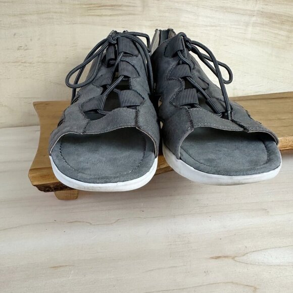 Adrienne Vittadini Sport Peggie Wedge Sandals Grey 7.5 - Picture 8 of 8